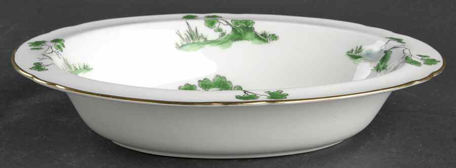 Castle Green (Gold Trim) 9" Oval Vegetable Bowl by Shelley-1