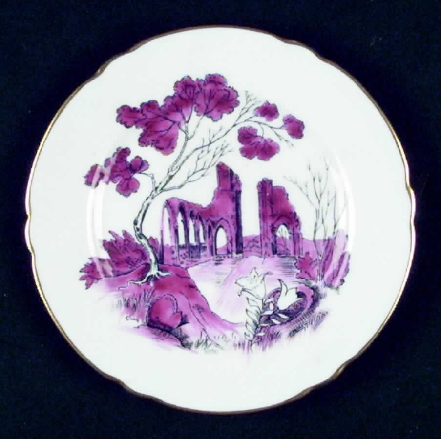 Castle Pink (Gold Trim) Bread & Butter Plate by Shelley-1