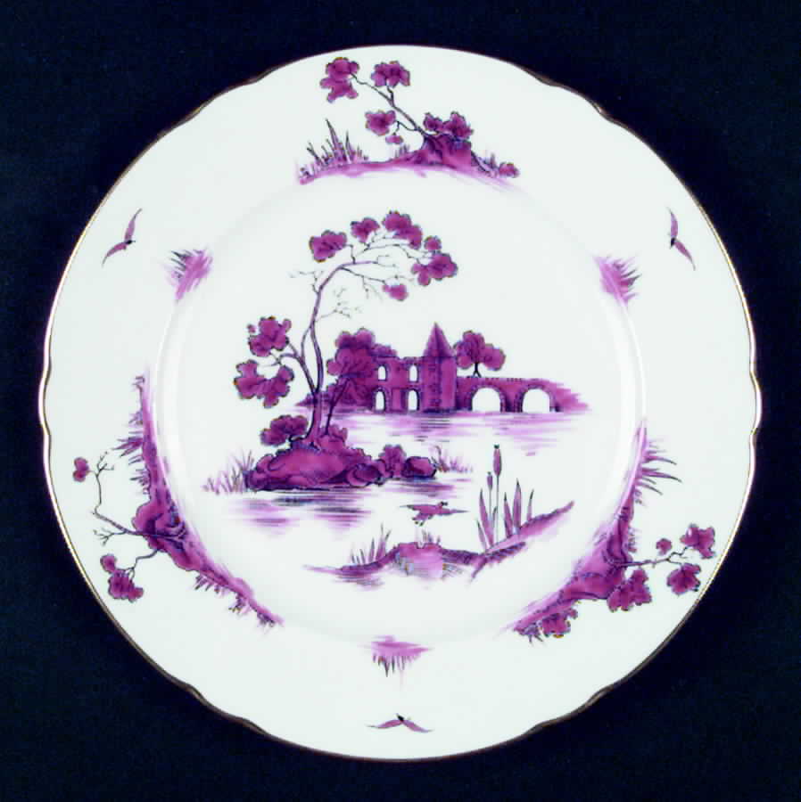 Castle Pink (Gold Trim) Salad Plate by Shelley-1