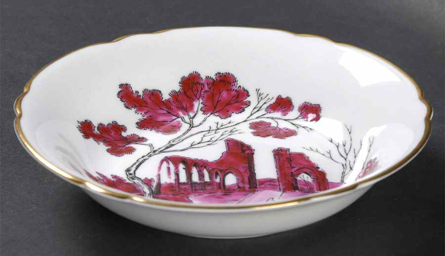 Castle Pink (Gold Trim) Fruit/Dessert (Sauce) Bowl by Shelley-1
