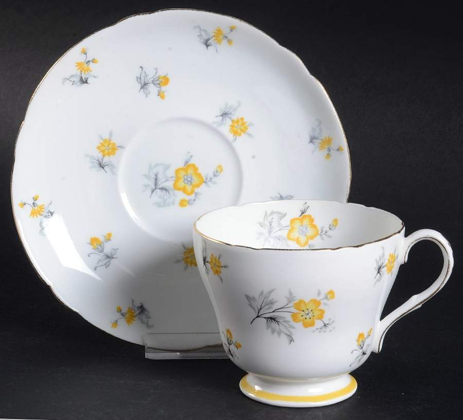 Charm Footed Cup & Saucer Set by Shelley-1