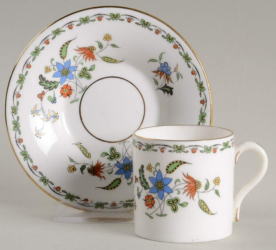Chelsea Flat Demitasse Cup & Saucer Set by Shelley-1