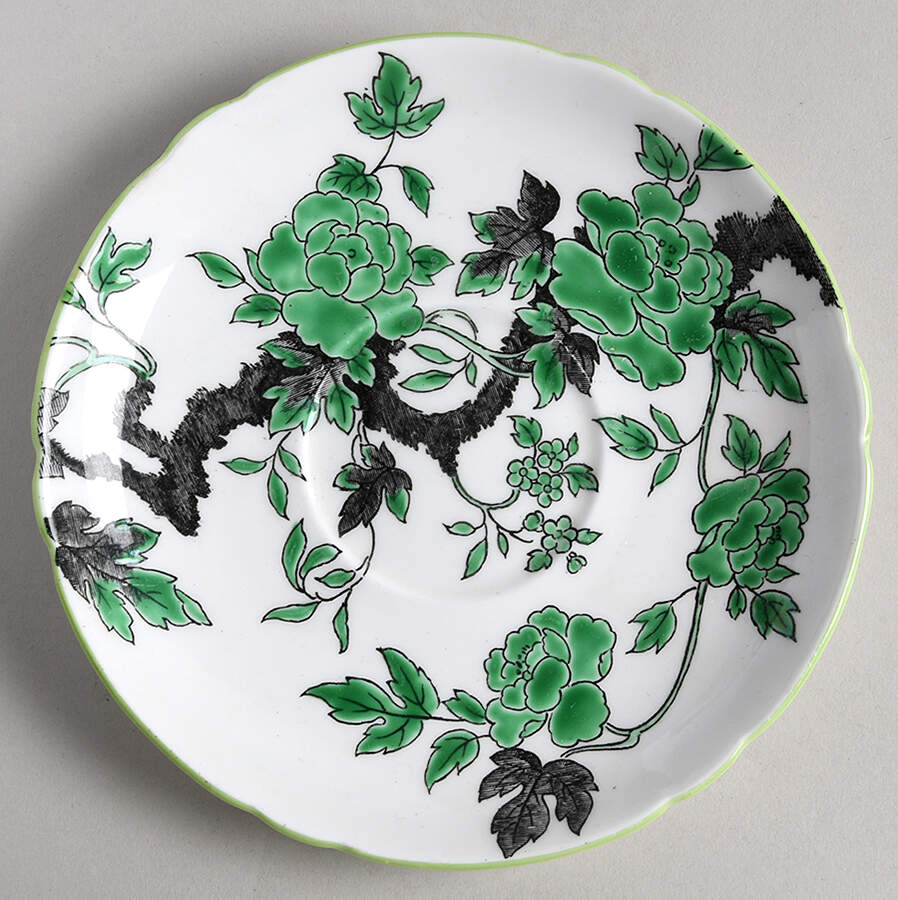 Chippendale Green Saucer for Footed Cup by Shelley-1