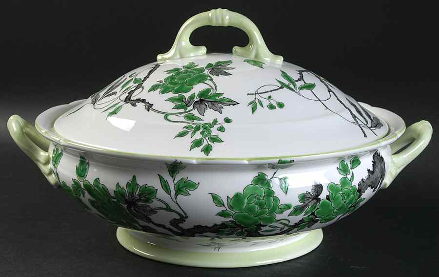 Chippendale Green Round Covered Vegetable by Shelley-1