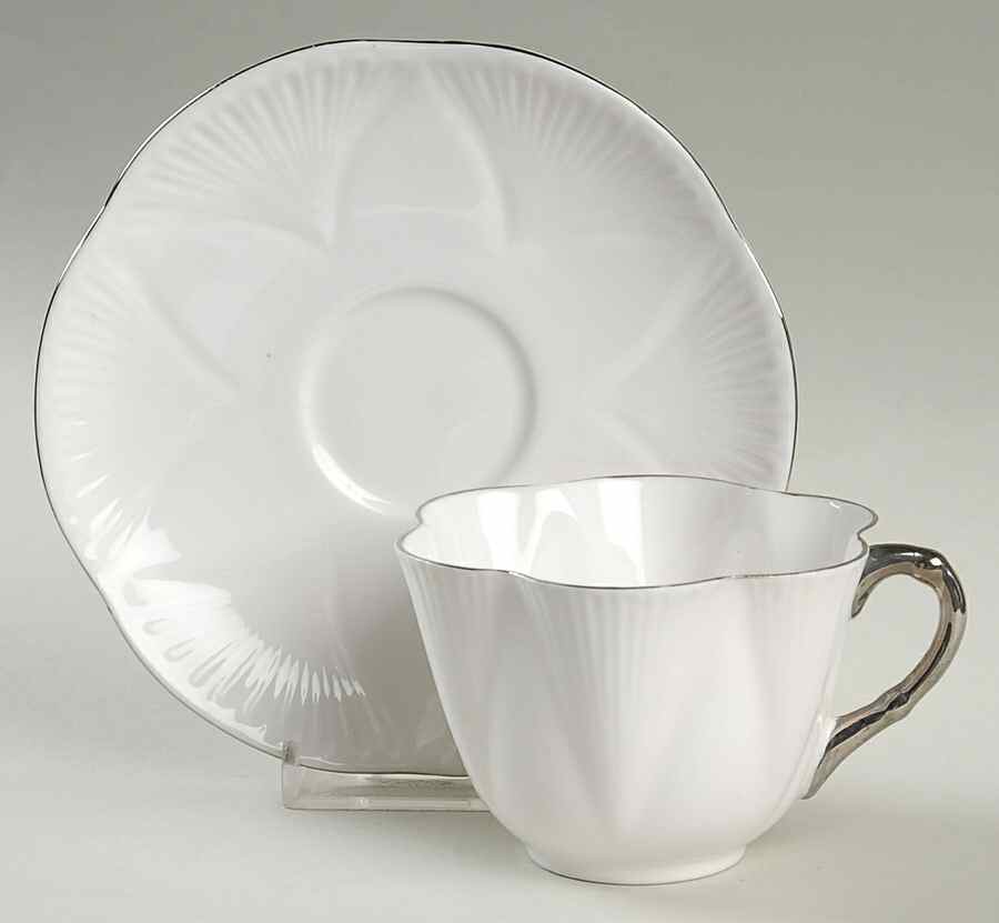 Claire De Lune Flat Cup & Saucer Set by Shelley-1
