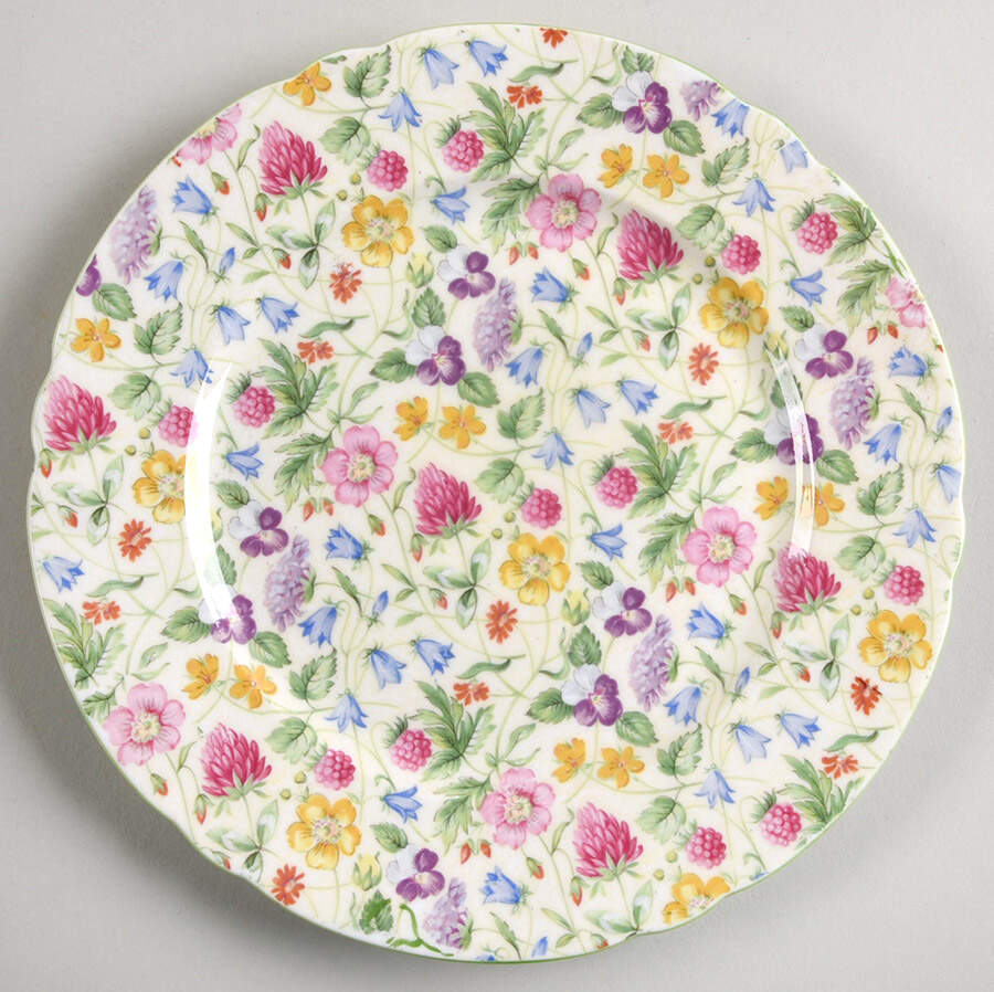 Countryside (Green Trim) Salad Plate by Shelley-1