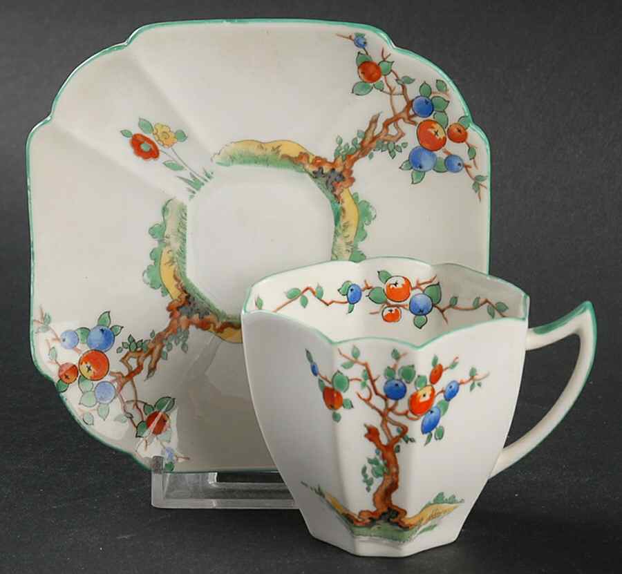 Crabtree Flat Demitasse Cup & Saucer Set by Shelley-1