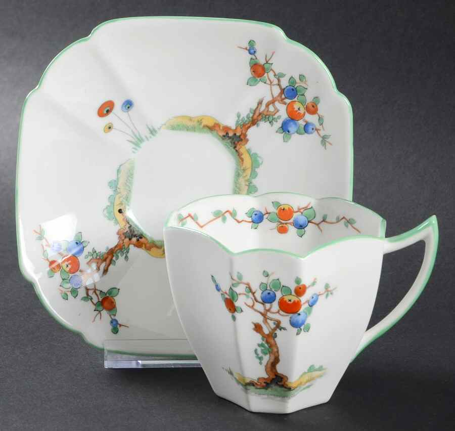 Crabtree Flat Cup & Saucer Set by Shelley-1
