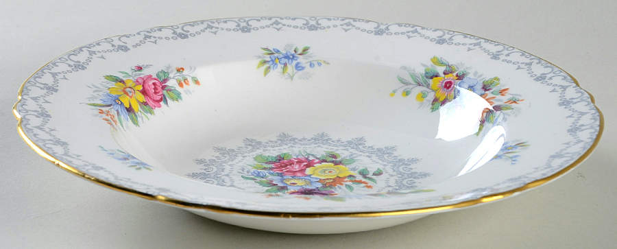 Crochet (Gold Trim) Rim Soup Bowl by Shelley-1