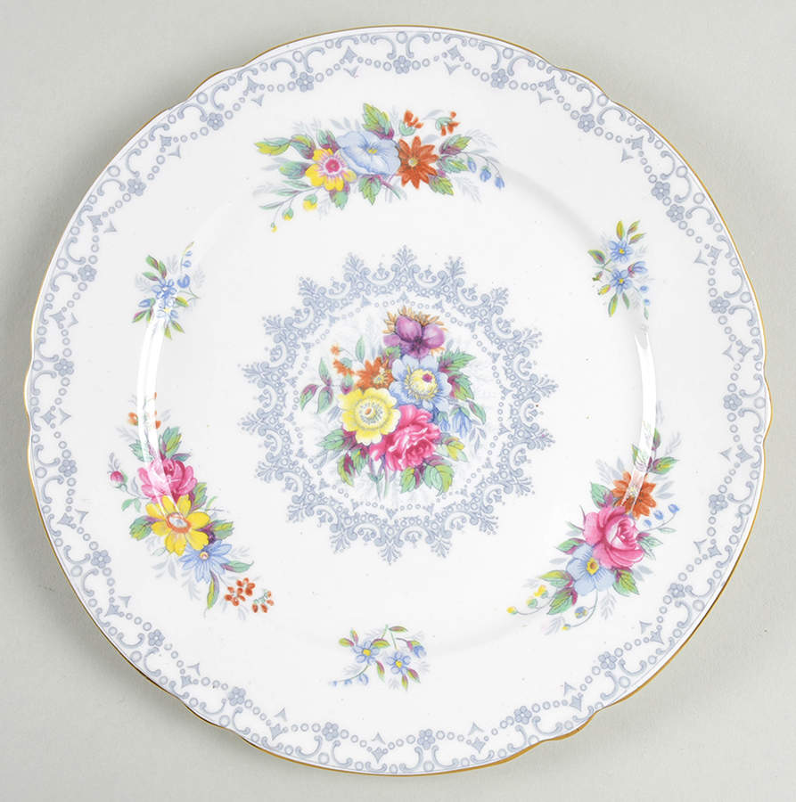 Crochet (Gold Trim) Salad Plate by Shelley-1