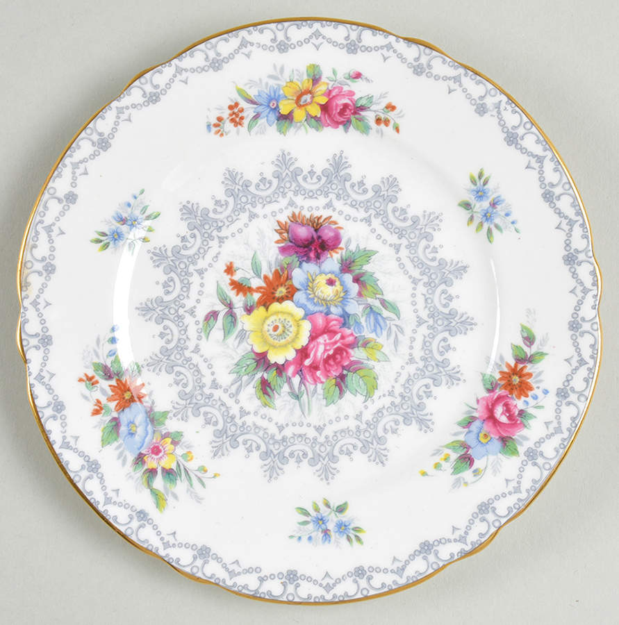 Crochet (Gold Trim) Bread & Butter Plate by Shelley-1