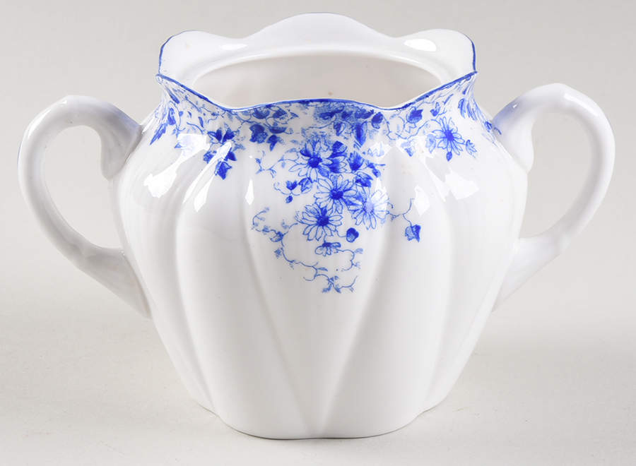 Dainty Blue Sugar Bowl No Lid by Shelley-1