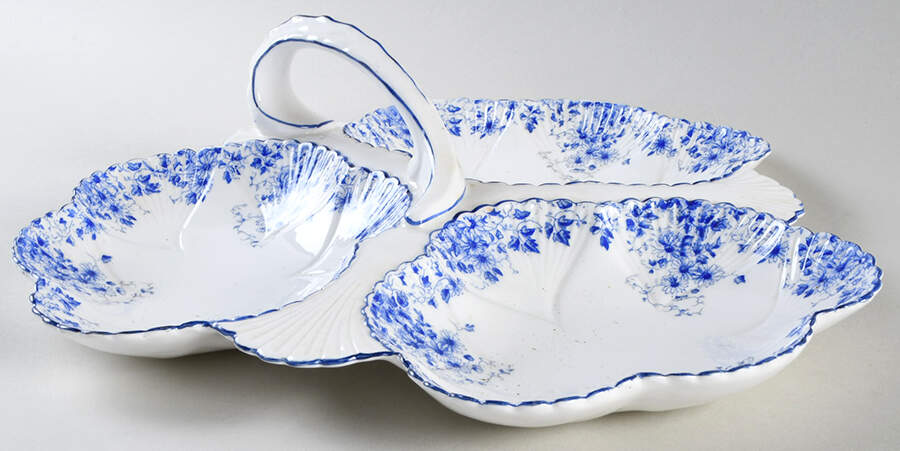 Dainty Blue 3-Part Relish by Shelley-1