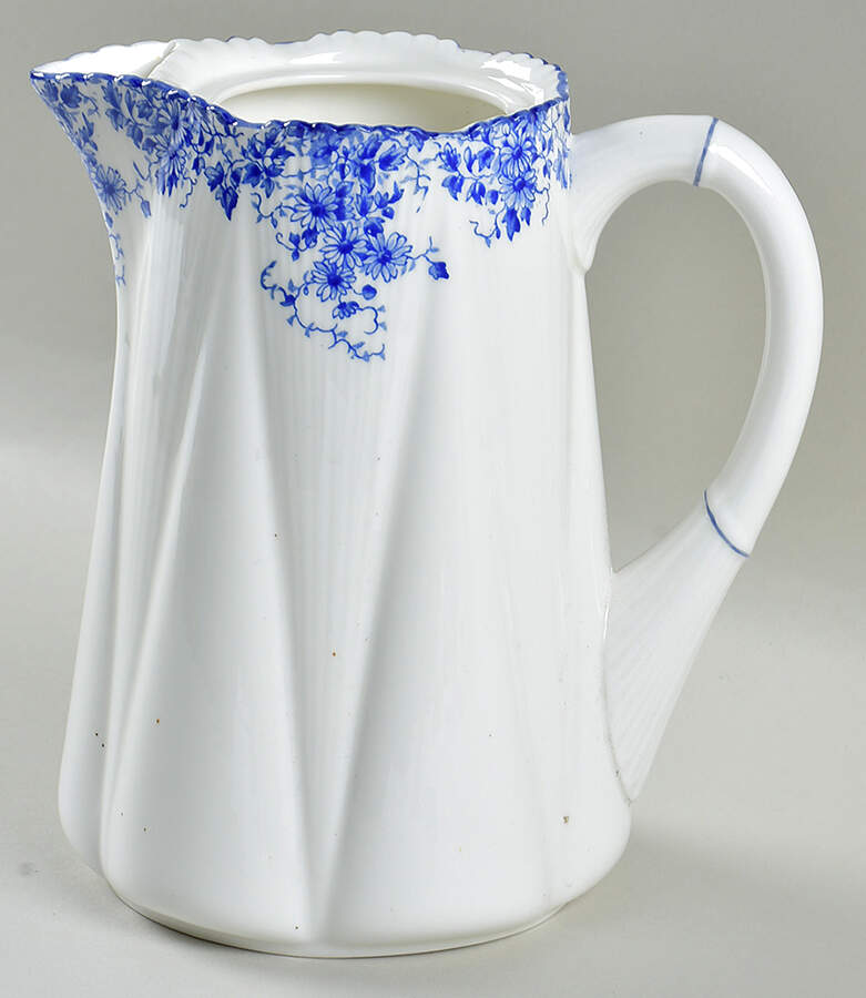 Dainty Blue Hot Water Jug No Lid by Shelley-1