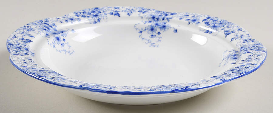 Dainty Blue Muffin Dish No Lid by Shelley-1