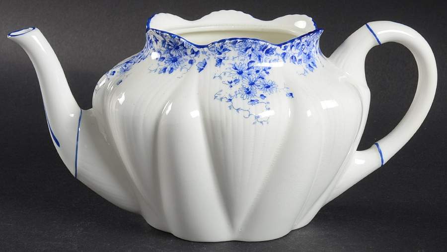 Dainty Blue Small Teapot No Lid by Shelley-1