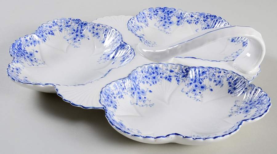 Dainty Blue 3-Part Relish by Shelley-1