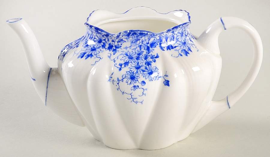 Dainty Blue Individual Teapot No Lid by Shelley-1