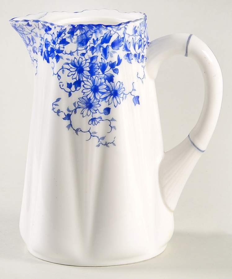 Dainty Blue Small Hot Water Jug No Lid by Shelley-1