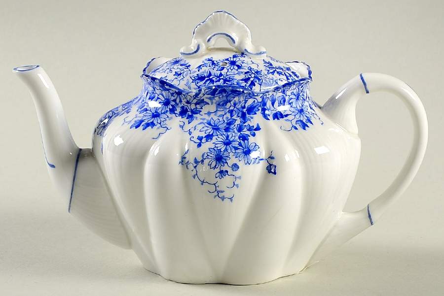 Dainty Blue Individual Teapot & Lid by Shelley-1