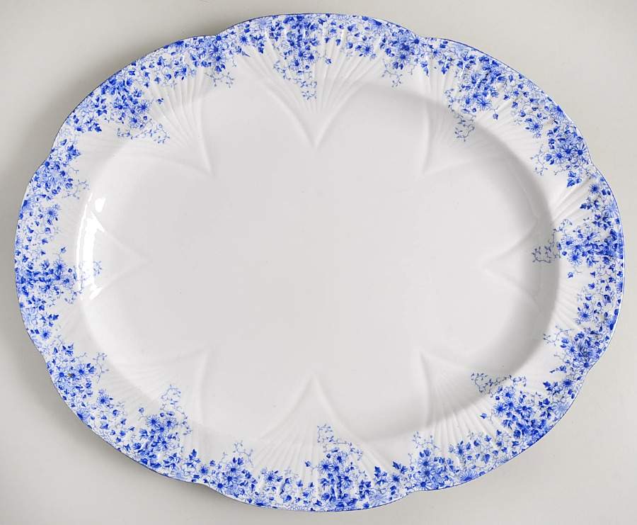 Dainty Blue 17" Oval Serving Platter by Shelley-1