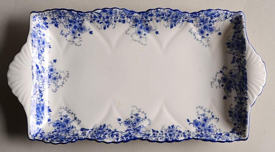 Dainty Blue 9" Rectangular Tray by Shelley-1