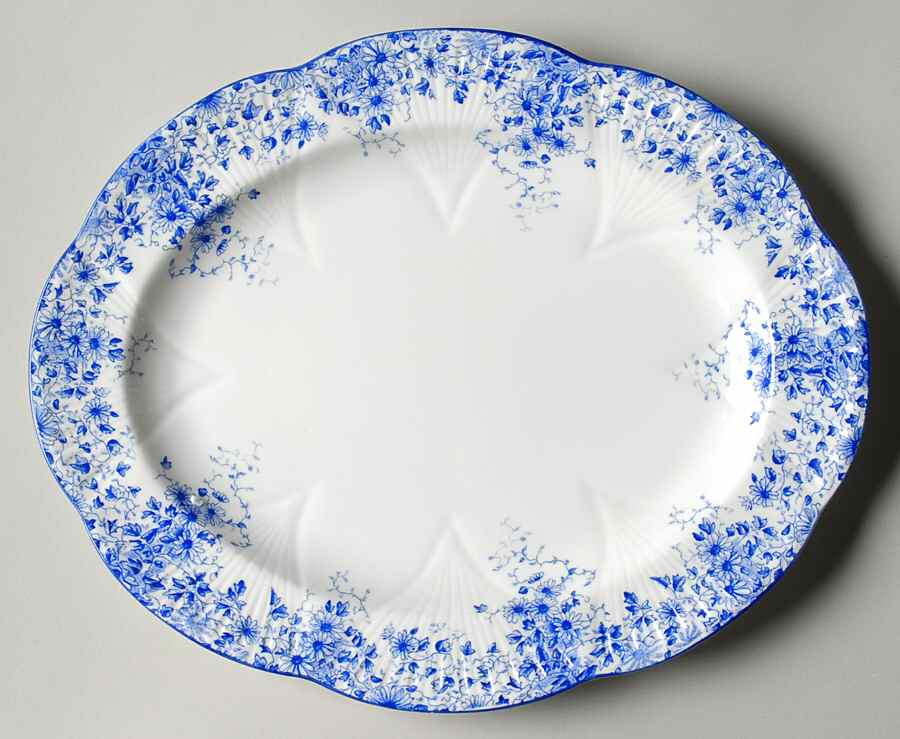 Dainty Blue 10" Oval Serving Platter by Shelley-1