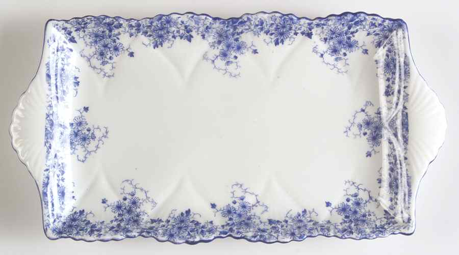 Dainty Blue 10" Rectangular Tray by Shelley-1