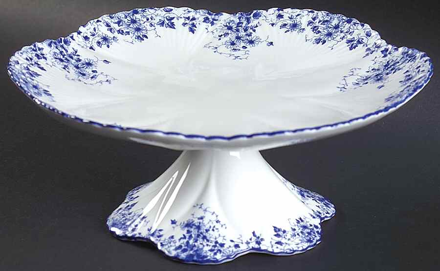 Dainty Blue 8" Diameter Pedestal Cake Stand by Shelley-1