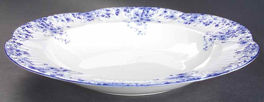 Dainty Blue Large Rim Soup Bowl by Shelley-1
