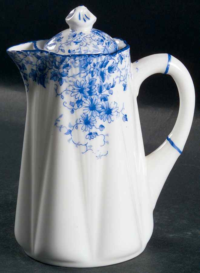 Dainty Blue Small Hot Water Jug & Lid by Shelley-1