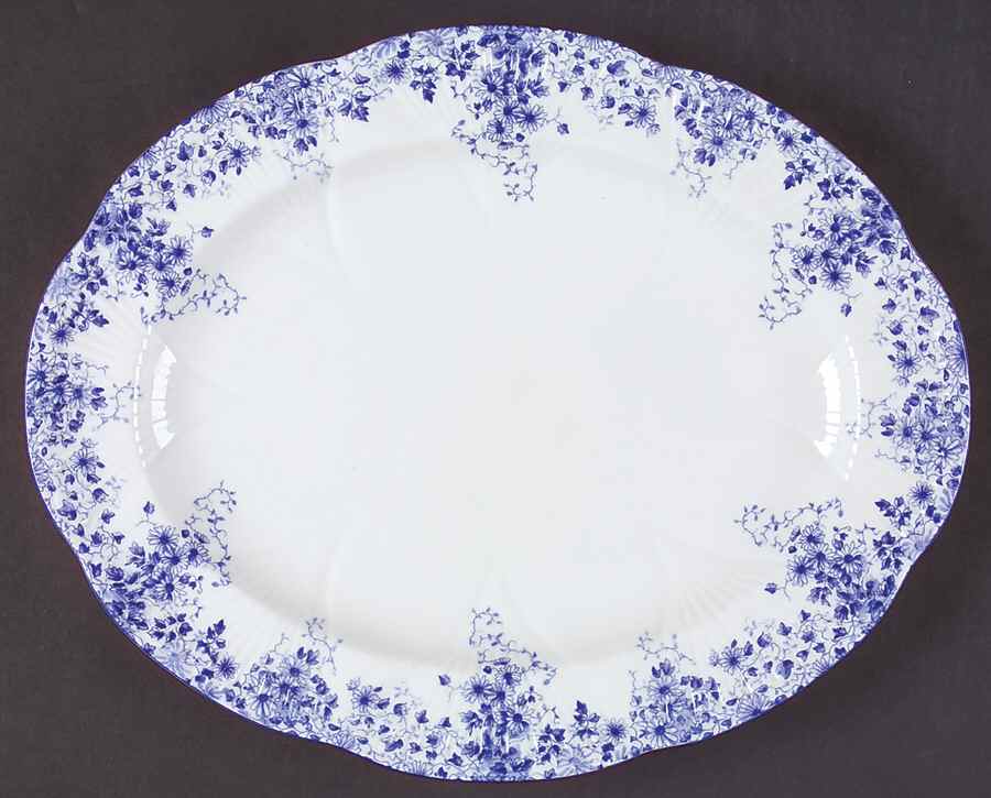 Dainty Blue 12" Oval Serving Platter by Shelley-1