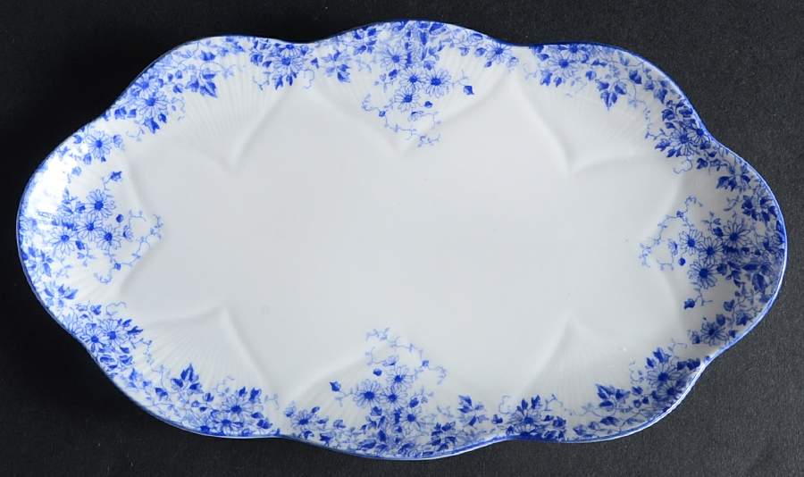 Dainty Blue Tray for Mini Creamer & Open Sugar by Shelley-1