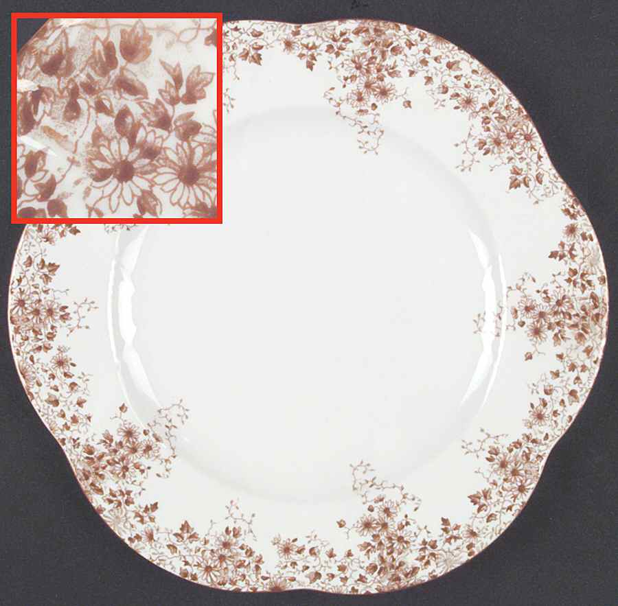 Dainty Brown Dinner Plate by Shelley-1