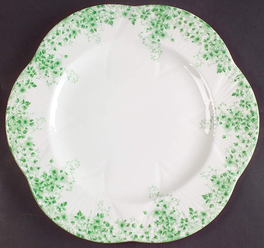 Dainty Green Dinner Plate by Shelley-1