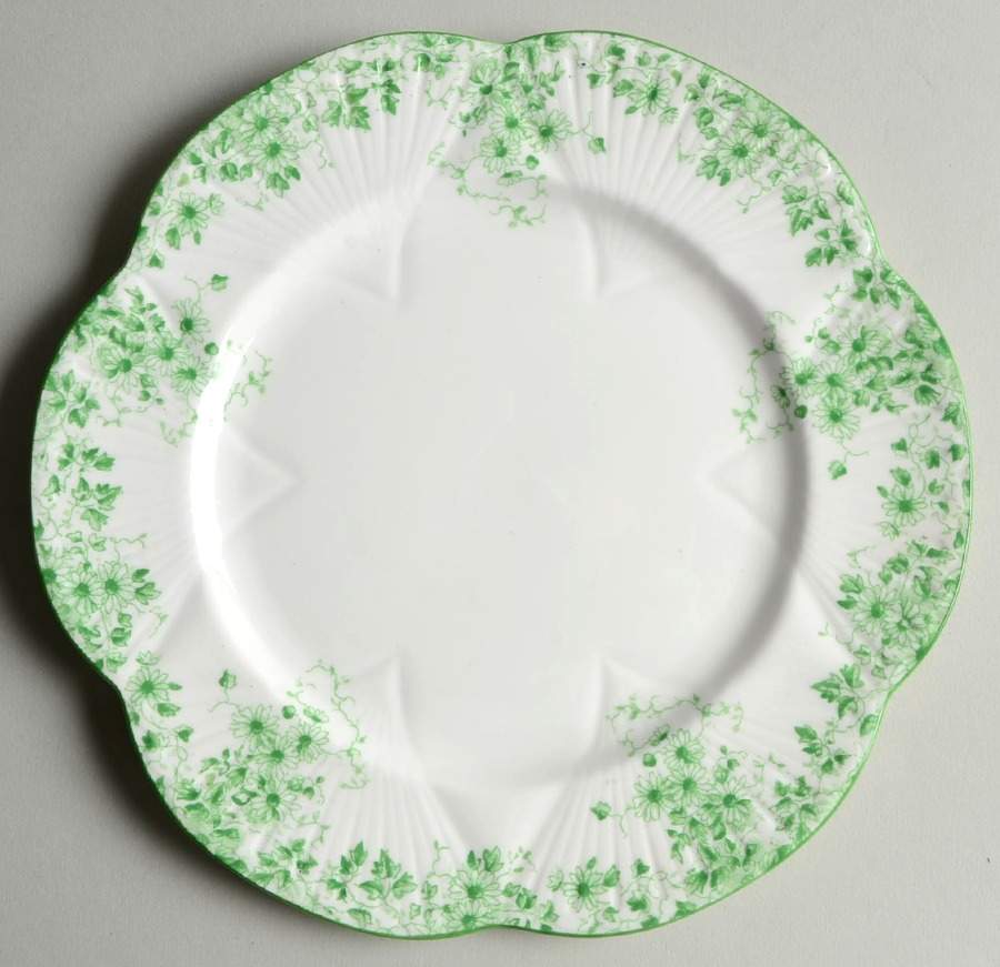 Dainty Green Salad Plate by Shelley-1