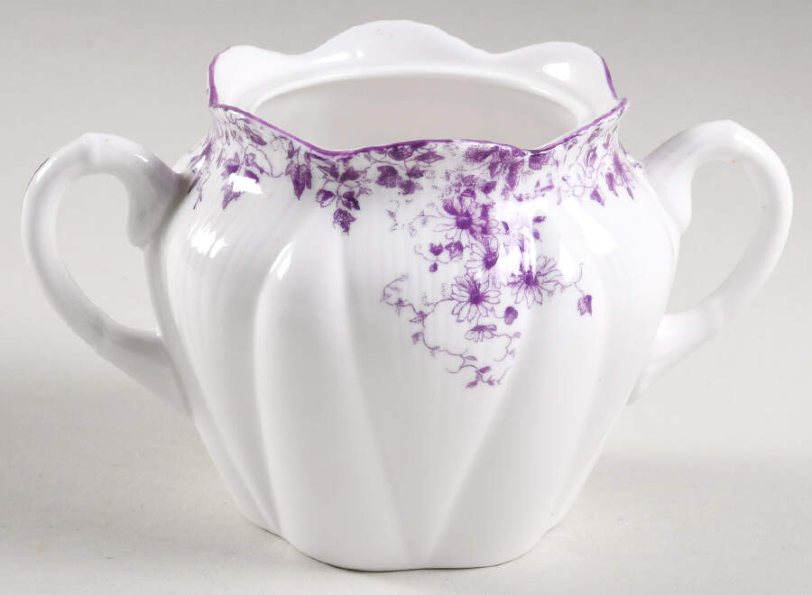 Dainty Mauve Sugar Bowl No Lid by Shelley-1