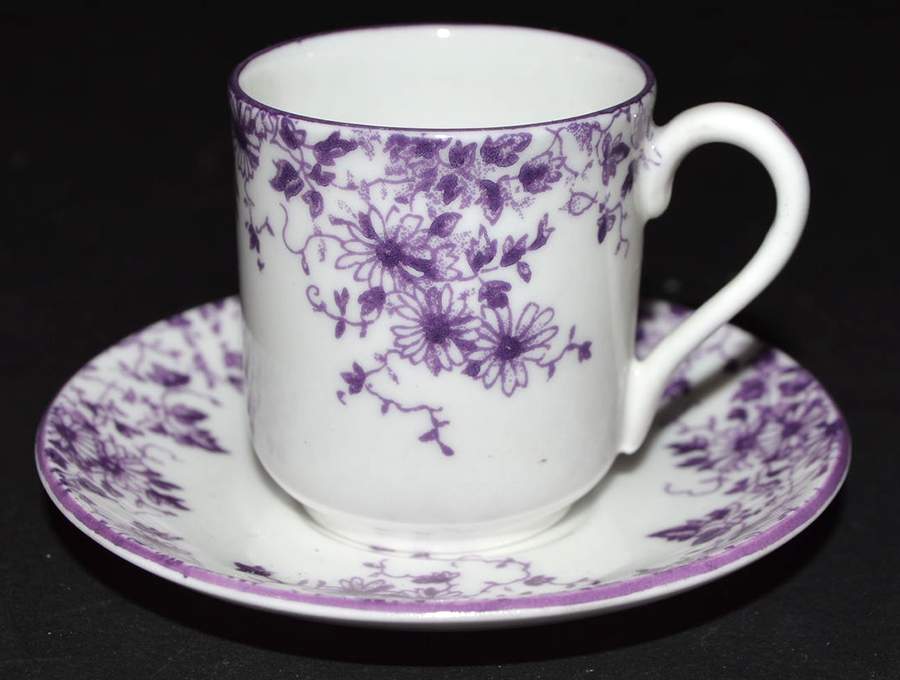 Dainty Mauve Miniature Cup and Saucer Set by Shelley-1