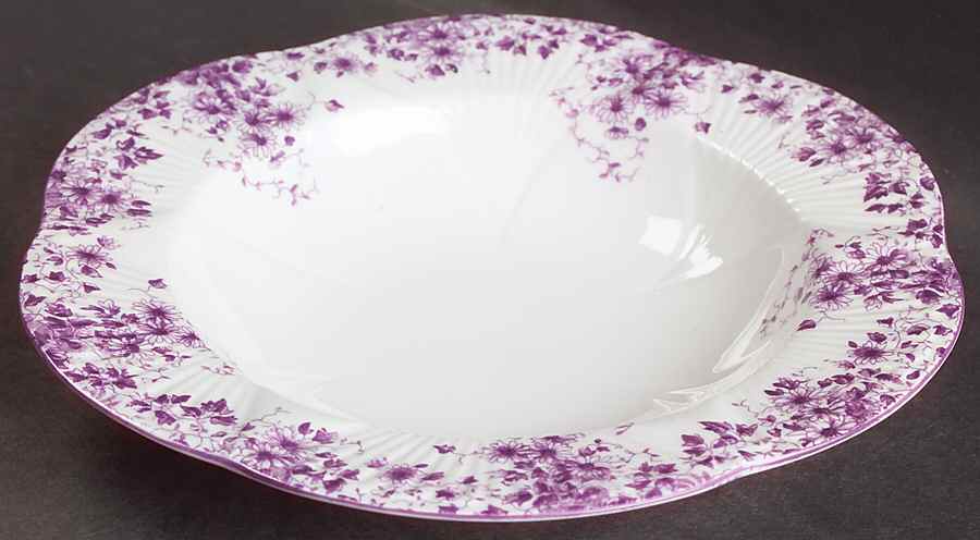 Dainty Mauve Rim Soup Bowl by Shelley-1