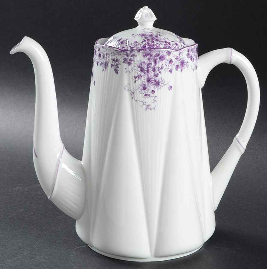 Dainty Mauve Coffee Pot & Lid by Shelley-1