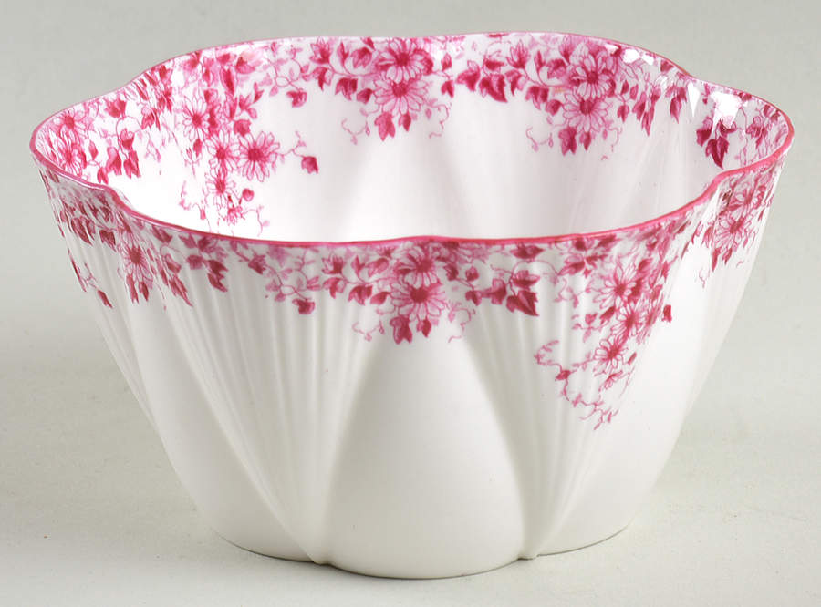 Dainty Pink Open Sugar Bowl by Shelley-1