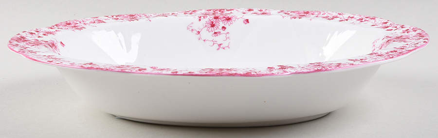 Dainty Pink 10" Oval Vegetable Bowl by Shelley-1