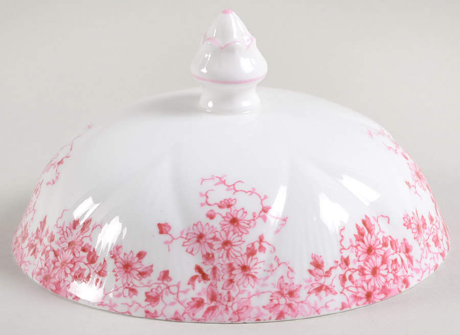 Dainty Pink Lid for Round Butter by Shelley-1