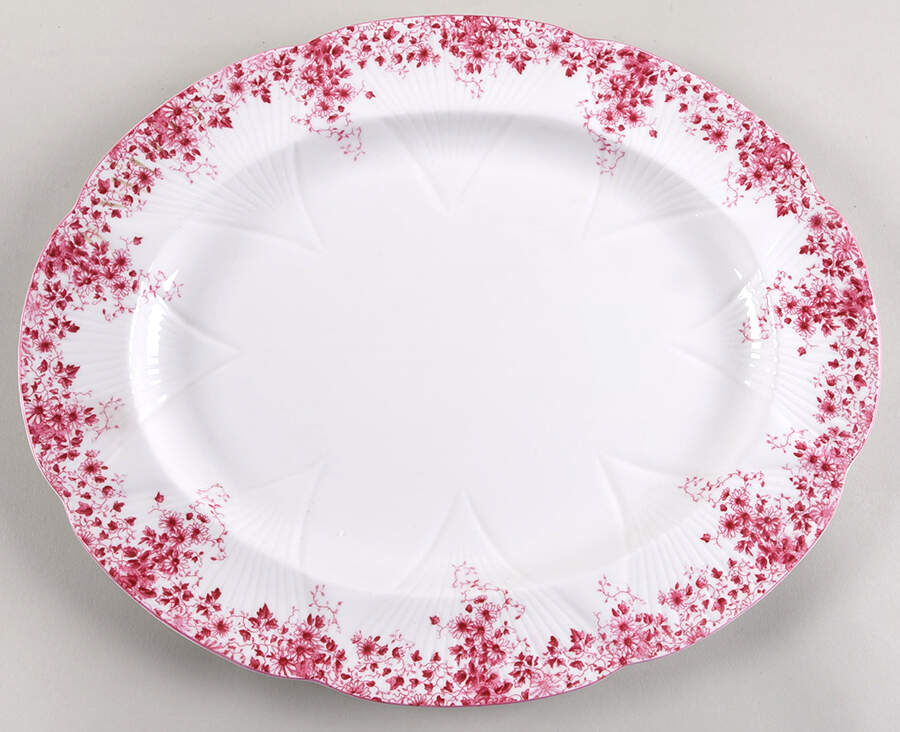 Dainty Pink 15" Oval Serving Platter by Shelley-1