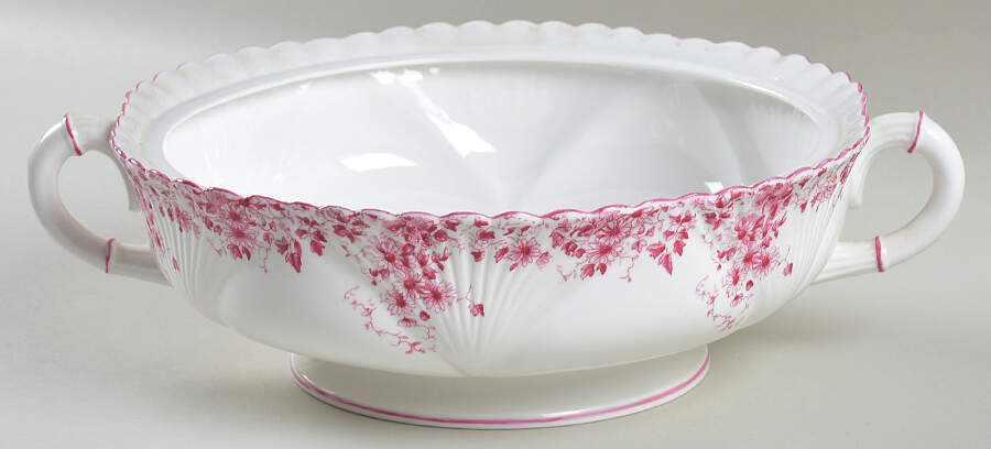Dainty Pink Round Vegetable No Lid by Shelley-1