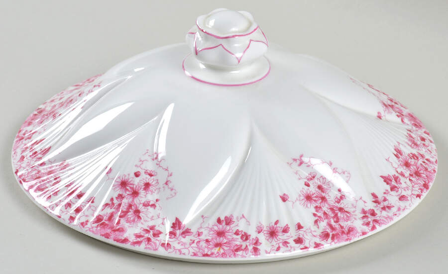 Dainty Pink Lid for Round Vegetable by Shelley-1