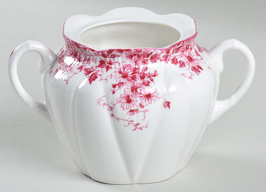 Dainty Pink Sugar Bowl No Lid by Shelley-1