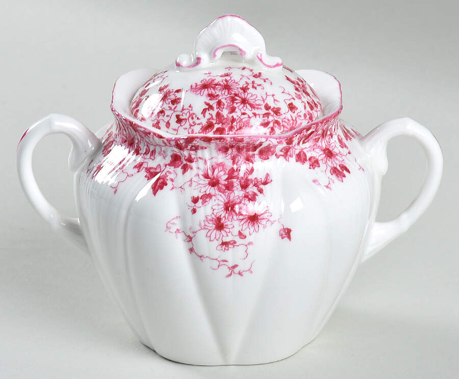 Dainty Pink Sugar Bowl & Lid by Shelley-1