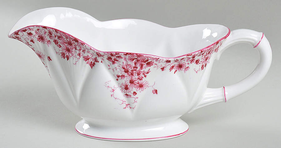 Dainty Pink Gravy Boat by Shelley-1