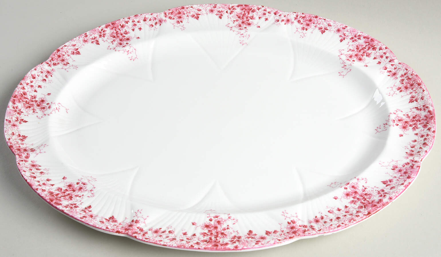 Dainty Pink 17" Oval Serving Platter by Shelley-1